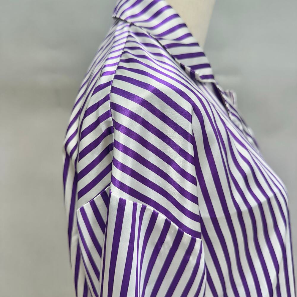 Vintage 90s Victoria's Secret Gold Label Striped satin Sleep Shirt size Small - Picture 9 of 13